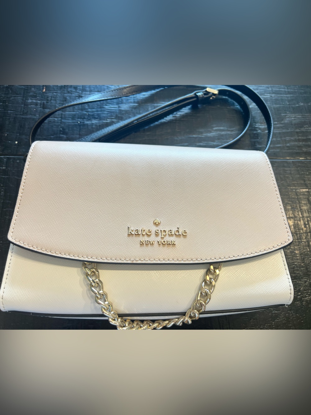 kate spade Two-Tone Blush & White Crossbody Bag with Black Strap - Picture 2 of 4